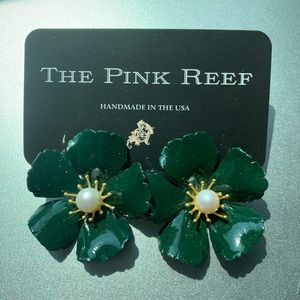 Green Floral Earrings
